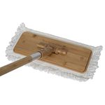 Harper Live.Love.Clean. Bamboo 2-in-1 Smooth Surface Wet/Dry Dust Mop with (2) Washable Pads for Cleaning Dust, Pet Hair & Fine Dry Dirt