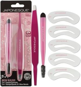 JAPONESQUE Brow Builder Kit - Includes Lamination Spatula, 5 Brow Stencils and Brush for Gels, Waxes and Eyebrow Makeup