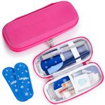 SUNMON Insulin Cooler Travel Case - Portable Diabetes Medication Travel Case with 2 TSA Approved Ice Pack, Insulin Pen Cooler Travel Case for Diabetic Supplies(Red)