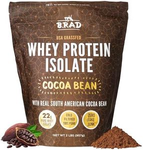B.rad Grass-Fed Whey Protein Isolate Powder | 100% USA Sourced | 95% Purity, Cold Processed, Non-GMO, Gluten Free, Soy Free | 2 lb, 36 Servings | Real Cocoa Bean Flavor