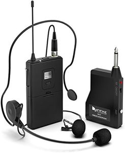 FIFINE Wireless Microphone System, Wireless Microphone Set with Headset and Lavalier Lapel Mics, Beltpack Transmitter and Receiver,Ideal for Teaching, Preaching and Public Speaking Applications-K037B