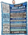 Papa Gifts from Grandchildren Birthday Gifts for Dad from Daughter Son | My Best Papa Blanket for My Papa with Many Great Words | Thanksgiving Christmas Bday Presents for Papa Throw Blanket 50” X 60"