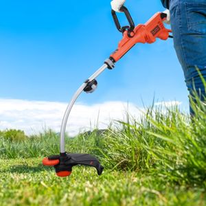BLACK+DECKER Electric Grass Trimmer 900W, 35cm – Wheel Edge Guide, Adjustable Handle