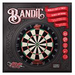 Shot! Darts The Bandit Steel Tip Dartboard-Professional Bladed Bristle Board-Official Competition Size-Self Healing Sisal-Reduced Bounce Outs-Staple Free Bullseye