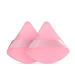 Gleva Powder Puff Soft Face Makeup Sponge, Loose powder Foundation Blending Sponges Set, Beauty Blender, Contouring, Wedge Triangle Shape Wet & Dry Tool Washable Reusable (Light Pink)