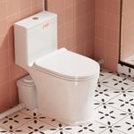75PRO Macerating Toilet System, One-Piece Upflush Toilet with Pump, Durable Copper Motor Pump, Non-Clog Grinder, Quiet Operation, 3Inlets for Basement Toilet/Sink/Bathtub, 11/110M Head Lifting
