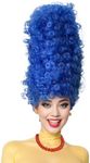 Luvfamday Long Blue Curly Wig Funny