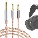 Geekria 4.4mm Balanced Cable Compatible with HIFIMAN SUSVARA Unveiled, SUNDARA HE4XX 400i HE1000V2, Denon AH-D600 AH-D7200, 5N OCC Braided Silver Plated Audio Cord (4.4mm to Dual 3.5mm Male/4.9ft)