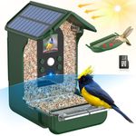 Cozion Smart Bird Feeder Camera, 1080P HD Solar Smart Bird Feeder with Camera, Auto Capture Photo&Video, Bird Camera Waterproof Bird Box Camera, PIR Motion Sense Birds Feeder and 32GB Card