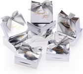 SATYAM KRAFT 10 Pcs White Decorative Paper Folding Storage Box With White Ribbon For Deepawali, Gifts Box, Occasion, Return Gift In Birthday,Event,Packing Chocolate,Dry Fruits, Diwali Gifting(Silver)