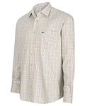 Hoggs of Fife Inverness Cotton Tattersall Shirt - Wine/Blue/Green X-Large White