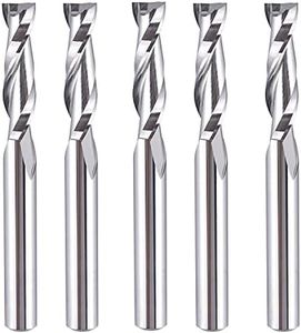 SpeTool 5Pcs Spiral Router Bits UpCut 1/4 inch Cutting Diameter 1/4 inch Shank Router Bit Set HRC55 Solid Carbide CNC End Mill for Woodworking Mortise Slot Carving Engraver