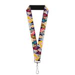 Buckle Down Lanyard-1.0-Disney Princess Poses/Castle Silhouettes Pur, Multicolor, One Size