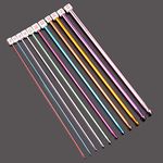 Cimown 11 Piece Afghan Crochet Hooks, Tunisian Crochet Hook Set, Multicolor Afghan Knitting Needle Set, 2mm-8mm Aluminum Knitting Needle Set