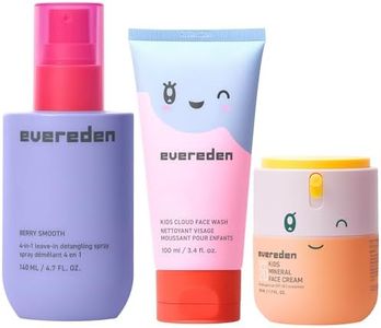 Evereden Kids Detangler Spray & Happy Morning Duo | Detangler Spray - Tackle Tough Knots & Cloud Face Wash + SPF 20 Mineral Face Cream | Vegan, Non-Toxic Hair & Skin Care for Kids 3+