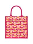 Jute Cottage Bags for Lunch for Women and Men | Jute Grocery Bag | Jute Carry Bag | Jute Tiffin Bags | Printed Jute Bag | Elephant Print - Pink