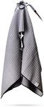 Pins & Aces Magnetic Premium Tour Towel - Lightweight and Absorbant Microfiber - Rubberized Magnet for Golf Carts or Golf Clubs - Won't Damage Clubs. 39" L x 15" W Golfing Gear (Gray)