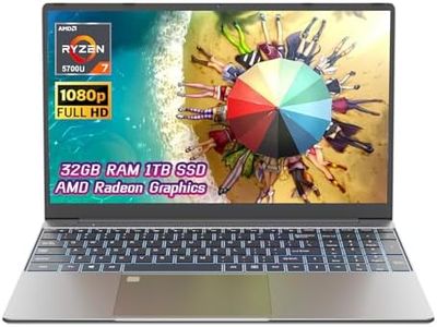 Ninkear A15 Plus Gaming Laptop 15.6'' FHD IPS Display AMD Ryzen™ 7 5700U up to 4.3Ghz 32GB DDR4 1TB SSD Tastiera retroilluminata Sblocco con impronta digitale computer portatile Windows 11