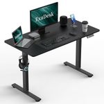 ExaDesk 48 x 24 Inch Electric Adjustable Height Standing Desk, Motorized Sit Stand up Desk with 3 Memory Presets, Ergonomic Computer Gaming Workstation for Home Office, Classical Black