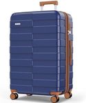 Vipbox Luggage Hardshell 28 Inch (3-Years VIP Service) Suitcase Expandable Large Capacity Ultra Durable Polycarbonate Carry on Travel Suitcase with TSA Lock Spinner Wheels, 75 CM Classic Blue