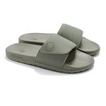 BODY GLOVE Men’s Slides, Cushioned Slide-on Sandal Slippers with Padded Adjustable Strap (Taupe, MEN US: 10)