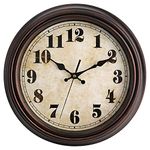 TOPZEA Retro Wall Clock, 12 Inch Silent Non-Ticking Classic Clocks Decorative Quartz Battery Operated Vintage Wall Clock for Living Room, Bedroom, School, Rustic Home Decor