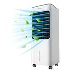Evaporative Air Cooler with Air Humidifying & Fan Function, 3 Speed Levels with Oscillation, 5 Litre Water Tank - White