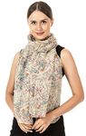 World of Shawls New Ladies Womens Celebrity Style Long Scarf Scarves Maxi Sarong (Robin Birds Cream)