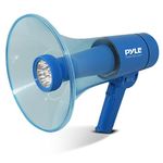 Pyle PMP66WLT Portable Compact PA Megaphone Speaker with Alarm Siren, Adjustable Volume, 40 W Handheld Lightweight Marine Grade Waterproof Bullhorn, LED Flashlight, AA Battery Powered, Indoor Outdoor