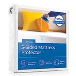 LINENSPA Five Sided Mattress Protector - Guards Top and Sides of Mattress from Liquids, Dust Mites, and Allergens - Fitted Style - Waterproof Cover - King