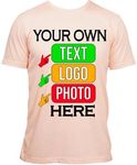 Custom T-Shirts for Men and Women Design Your Own Personalized Shirt with Text Image Logo Customizable Front and Back Print Soft Cotton Tee