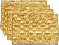 Sweet Home Collection 100% Cotton Placemats for Dining Room Rectangle Two Tone Woven Fabric 13" x 19" Soft Durable Table Mat Set, Set of 4, Orange