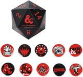 Dungeons & Dragons 10 Piece Button Pin Box Set - Collectible Fantasy RPG Pins