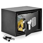 SereneLife Digital Safe & Lock Box - Safety Box for Cabinets, Home, Office, or Hotels - Ideal for Money, Cash, Jewelry & Documents - Steel Alloy - ‎12.2" x 7.8 - Includes 2 Keys