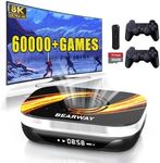 Bearway Retro Game Consoles Super Console X3 Plus Video Game Console 60,000+ Games Plug Play TV Games EmuELEC 4.6/Android 9.0/CoreE 3 Systems,8K UHD Output, 2 Controllers(256G)