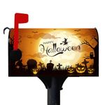 Halloween Mailbox Cover,Halloween Witch Riding a Broomstick,Mailbox Cover Standard 22 * 18 inches,Mailbox Cover Magnetic Mailbox Cover Decoration, Outdoor Mailbox Decoration.