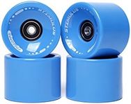 FREEDARE 70mm Longboard Wheels with ABEC-7 Bearings and Spacers(Blue,Set of 4)