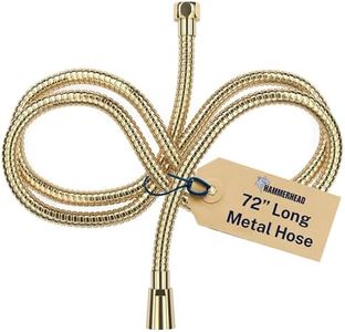 HammerHead Showers Solid Metal Shower Hose Attachment for Showerhead, Extra-Long 72-Inch Universal Replacement Hose for Hand held Shower, Polished Brass