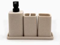 zccz Beige Bathroom Accessory Set -