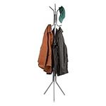 Mind Reader Coat Rack, Hall Tree, Freestanding, Coat Tree, Hat, Jacket, Purse, Metal, 14.75" L x 16.5" W x 69" H, Silver