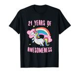 21st Birthday Unicorn T Shirt Gifts 21 Year Old Girl Niece T-Shirt