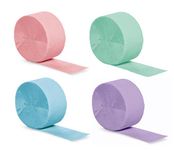 Pastel Rainbow Party Crepe Paper Streamers (4 Pack)