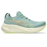 Asics Women's Gel-Nimbus 26 Running Shoe, 8.5, Light Celadon/Safety Yellow