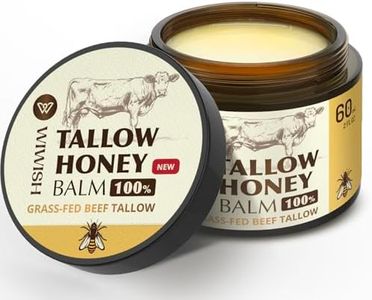 Beef Tallow and Honey Balm for Face: Tallow Cream Face Moisturizer - 100% Grass Fed Beef Tallow Lotion for Body - Infused with Raw Wild Honey for Soft, Smooth Skin