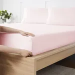 King Size Fitted Sheet Only with Full Elastic & Built in Corner Sheet Straps to Prevent Shifting - Soft & Breathable Brushed Microfiber Bottom Sheet, King, Pale Pink