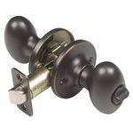 Design House 750588 Egg 2-Way Latch Privacy Door Knob, Adjustable Backset, Oil Rubbed Bronze Finish