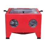 Winado 25 Gallon Bench Top Portable Sand Blaster Cabinet Kit, 40-120 PSI Power Air Sandblasting with Spray Gun & Nozzle Heavy Duty Steel Construction, Red