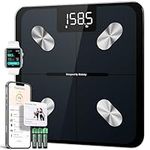 Etekcity Smart Bathroom Scales for Body Weight, Accurate to 0.05lb (0.02kg) Digital Weighing Scales with BMI and Body Fat, Zero - Current Mode & Baby Mode, Large LED Display, Batteries Included, 400lb