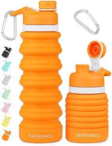 Nefeeko Collapsible Water Bottle, 26oz Silicone Foldable Water Bottles Leakproof BPA Free Travel Water Bottles with Carabiner, Portable Sport Water Bottles for Camping,Hiking Outdoor Indoor Sport