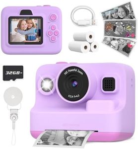 Yehtta Instant Print Camera for Kids, Christmas Birthday Gifts for 3-12 Year Old Girls Boys, 2.4in Screen 1080P Video Digital Camera Toys for Kids Age 4 5 6 7 8 9 10 with 3 Rolls Print Paper 32G Card